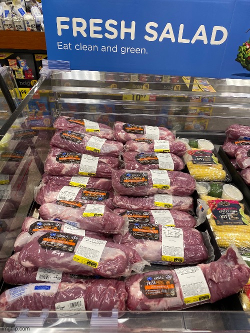 No caption necessary. | image tagged in funny memes,meat,vegan,you had one job | made w/ Imgflip meme maker