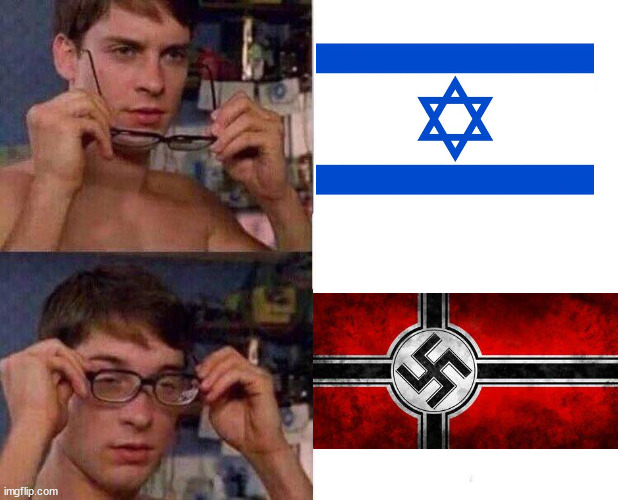 Free Palestine and death to Israel | image tagged in spiderman glasses | made w/ Imgflip meme maker