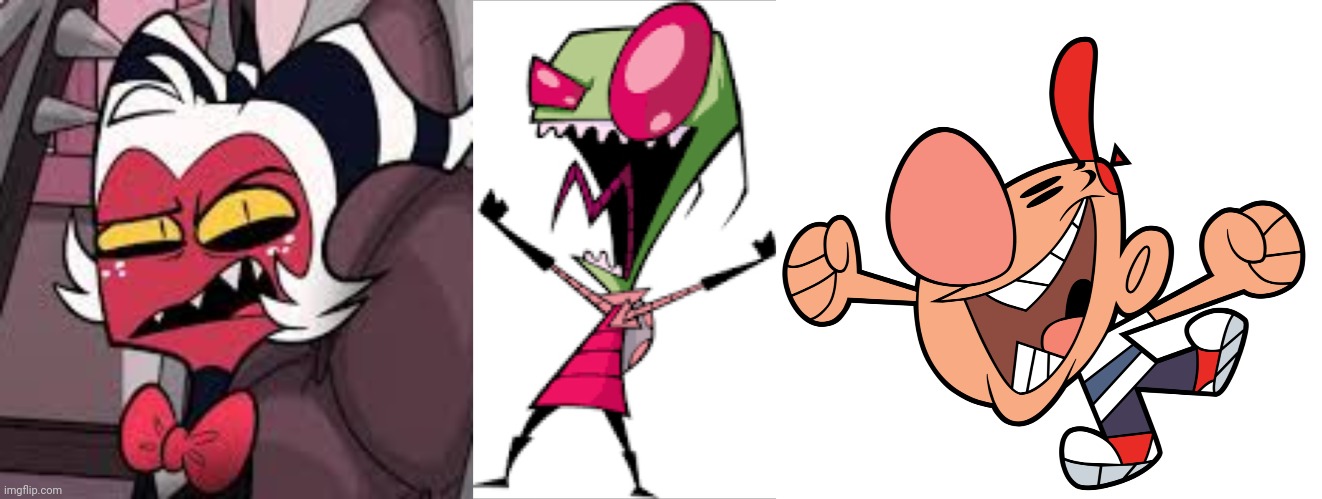 image tagged in moxxie,invader zim,billy and mandy | made w/ Imgflip meme maker