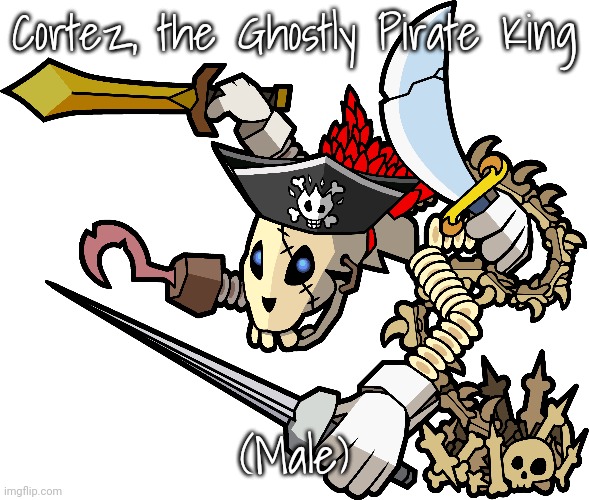 i don't own Cortez, btw. Nintendo does! | Cortez, the Ghostly Pirate King; (Male) | made w/ Imgflip meme maker