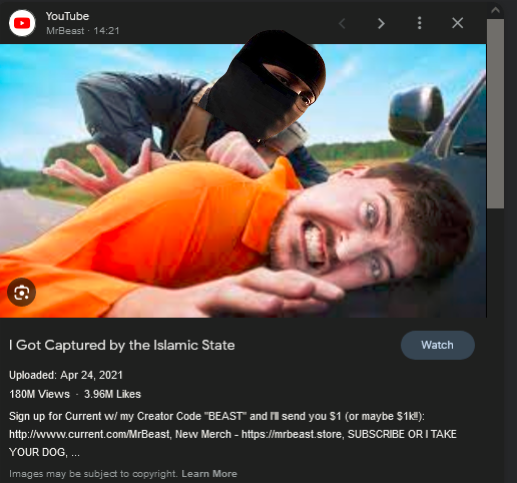 MrBeast Captured by Islamic State Blank Meme Template