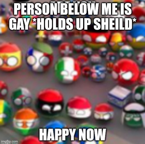 Countryballs | PERSON BELOW ME IS GAY *HOLDS UP SHEILD* | image tagged in countryballs | made w/ Imgflip meme maker