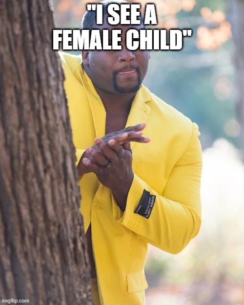 Anthony Adams Rubbing Hands | "I SEE A FEMALE CHILD" | image tagged in anthony adams rubbing hands | made w/ Imgflip meme maker