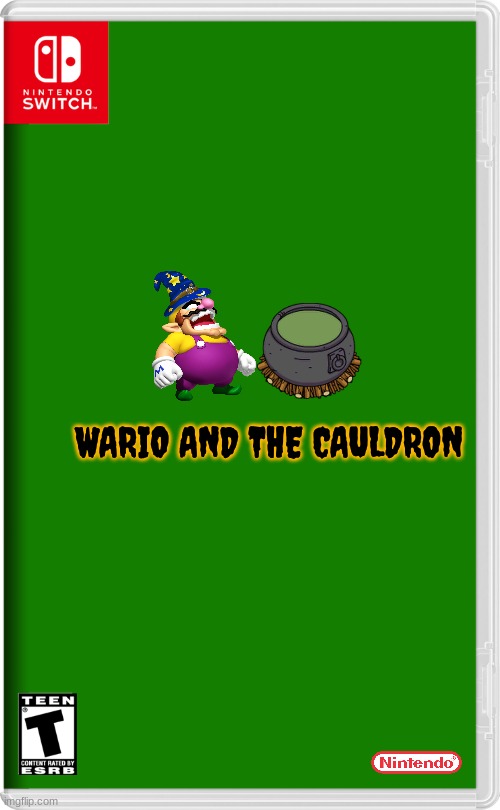 if nintendo made more halloween related games part 6 | WARIO AND THE CAULDRON | image tagged in nintendo switch,wario,halloween,minigames,fake | made w/ Imgflip meme maker