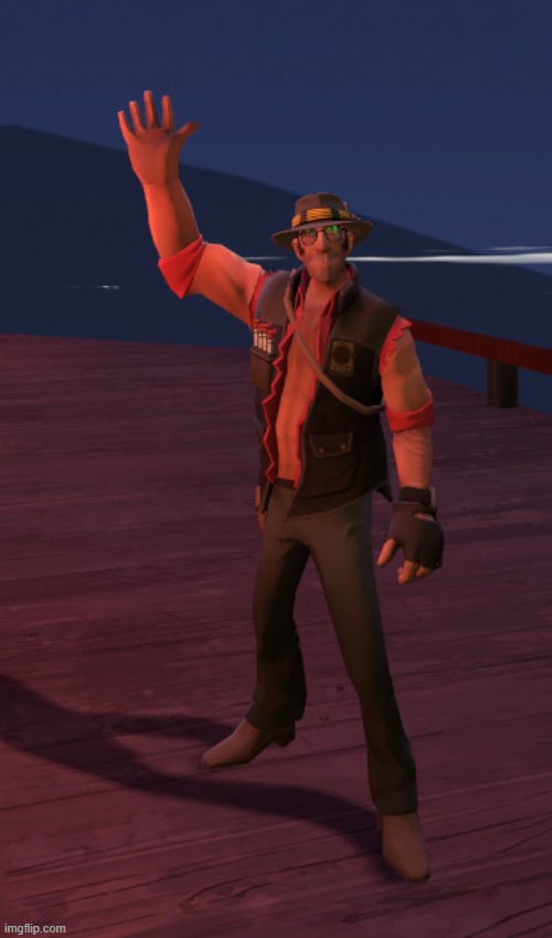 just got the Bushman. does it look good on my Sniper? | image tagged in tf2 | made w/ Imgflip meme maker