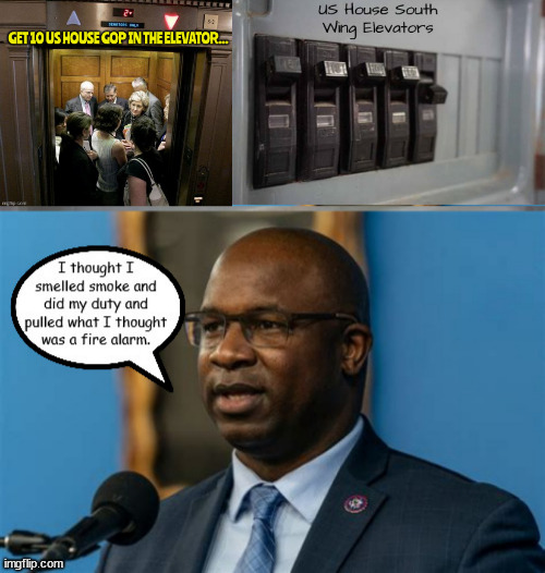 Jamaal Bowman to the rescue | image tagged in us speaker of the house vote,elevator stuck,oops,maga,matt gaetz,hakeem jeffries new speaker | made w/ Imgflip meme maker