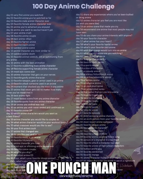 Hyped for Season 3 | ONE PUNCH MAN | image tagged in 100 day anime challenge | made w/ Imgflip meme maker