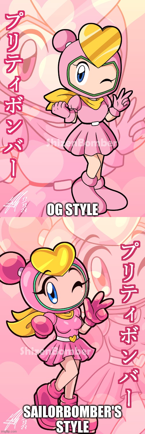 Pretty Bomber styles (Art by SailorBomber) | OG STYLE; SAILORBOMBER'S STYLE | made w/ Imgflip meme maker