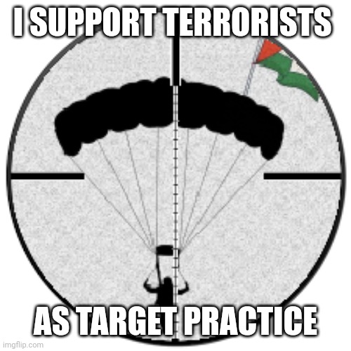 Target Practice | I SUPPORT TERRORISTS; AS TARGET PRACTICE | image tagged in terrorist,terrorism | made w/ Imgflip meme maker