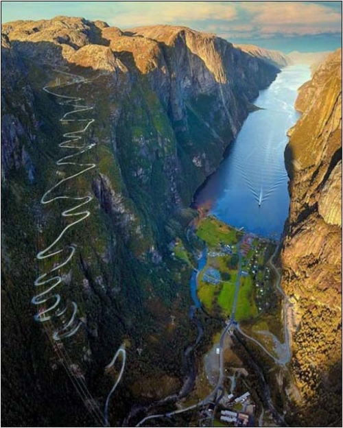 Trollstigen  Norway | image tagged in norway,fjord,winding road | made w/ Imgflip meme maker