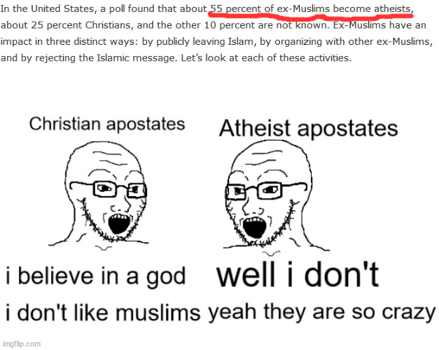ex muslim atheists are a different breed of cringe atheists...(and also islamaphobes) | made w/ Imgflip meme maker