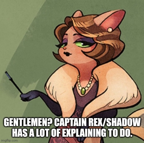 Link to evidence in the comments. | GENTLEMEN? CAPTAIN REX/SHADOW HAS A LOT OF EXPLAINING TO DO. | image tagged in war,anti furry,furry,wtf | made w/ Imgflip meme maker