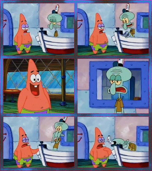 Patrick ordering Blank Meme Template