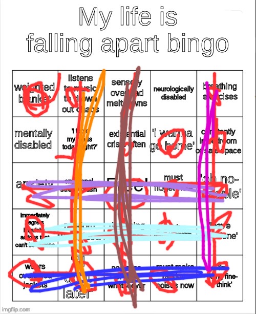 my life is falling apart bingo | image tagged in my life is falling apart bingo | made w/ Imgflip meme maker