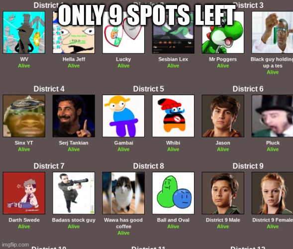 ONLY 9 SPOTS LEFT | made w/ Imgflip meme maker