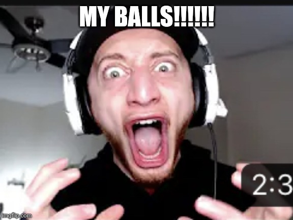 THE HELL?! | MY BALLS!!!!!! | image tagged in the hell | made w/ Imgflip meme maker