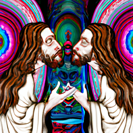 High Quality Jesus kissing a mirror in the underworld Blank Meme Template