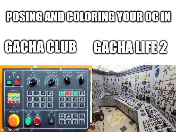 My ocs in Gacha club vs. Gacha life 2