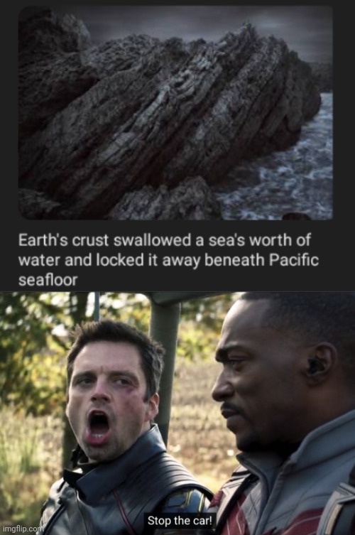 Earth's crust | image tagged in gasp,earth's crust,memes,science,sea,water | made w/ Imgflip meme maker