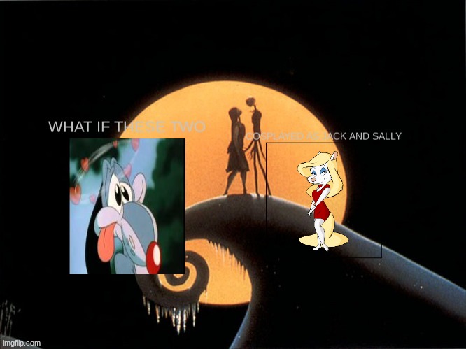 if newt and minerva cosplayed as jack and sally | image tagged in october,animaniacs | made w/ Imgflip meme maker