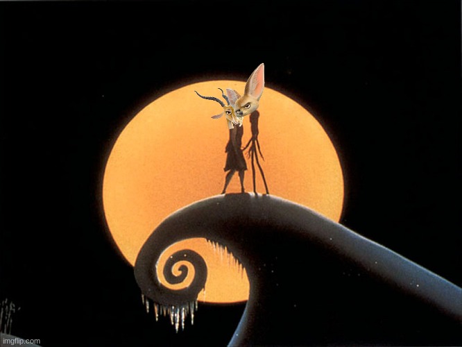 finnick and gazelle and jack and sally | image tagged in jack and sally,zootopia,disney | made w/ Imgflip meme maker