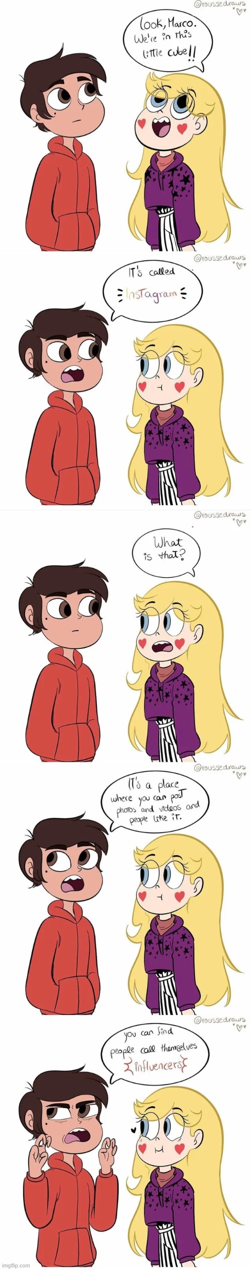Star discovers Instagram | image tagged in comics/cartoons,star vs the forces of evil,instagram | made w/ Imgflip meme maker