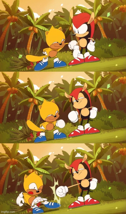 Ray and mighty fist bump | image tagged in ray and mighty fist bump | made w/ Imgflip meme maker