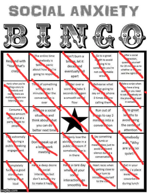Wheres my million dollars nowI | image tagged in social anxiety bingo | made w/ Imgflip meme maker