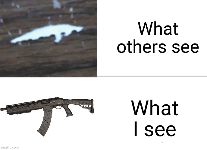 This came off my notebook | What
others see; What
I see | image tagged in comment what gun you think looks more like this | made w/ Imgflip meme maker