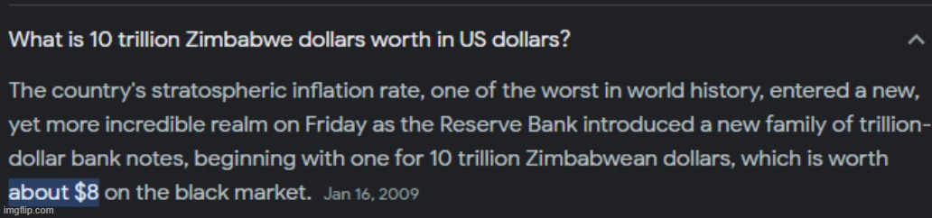 i have 4 trillion zimbabwe dollars | made w/ Imgflip meme maker
