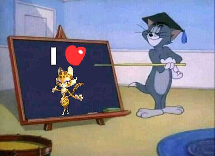 Tom loves Clawroline | I | image tagged in tom and jerry | made w/ Imgflip meme maker