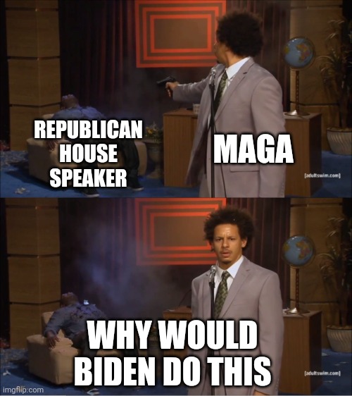 Republican speaker | REPUBLICAN HOUSE SPEAKER; MAGA; WHY WOULD BIDEN DO THIS | image tagged in why would they do that meme,republican,speaker,biden | made w/ Imgflip meme maker