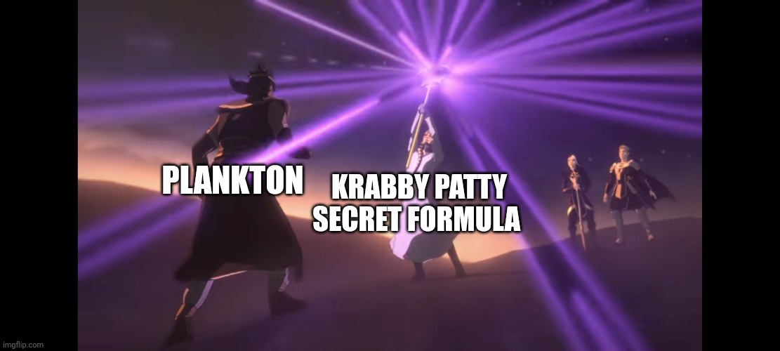 I finally know what the formula is!!! | PLANKTON; KRABBY PATTY SECRET FORMULA | image tagged in dark magic transformation,spongebob | made w/ Imgflip meme maker