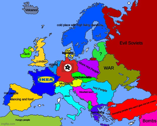 Europe according to the rest of the world | image tagged in funny,memes,map | made w/ Imgflip meme maker