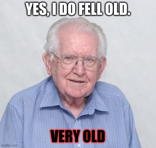 Old Guy | YES, I DO FELL OLD. VERY OLD | image tagged in old guy | made w/ Imgflip meme maker