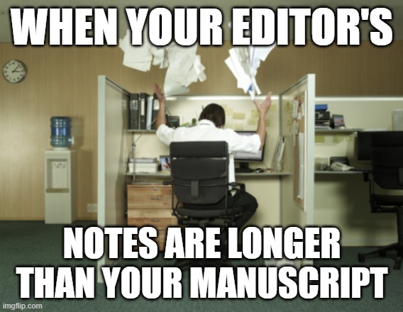 Toss Papers In The Air | WHEN YOUR EDITOR'S; NOTES ARE LONGER THAN YOUR MANUSCRIPT | image tagged in toss papers in the air | made w/ Imgflip meme maker