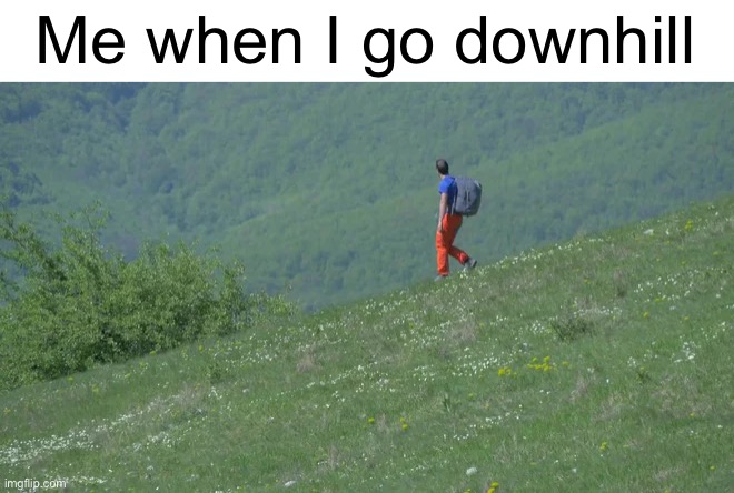 Me when I go downhill | made w/ Imgflip meme maker