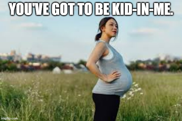 meme by Brad you gotta be kid in me | YOU'VE GOT TO BE KID-IN-ME. | image tagged in pregnancy | made w/ Imgflip meme maker