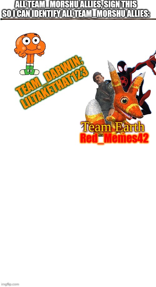 Team Earth; Red_Memes42 | made w/ Imgflip meme maker