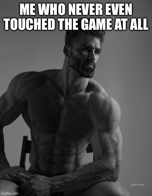 Giga Chad | ME WHO NEVER EVEN TOUCHED THE GAME AT ALL | image tagged in giga chad | made w/ Imgflip meme maker