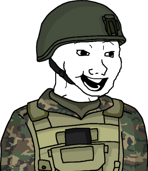 High Quality Wojak Joyful Eroican Soldier Blank Meme Template