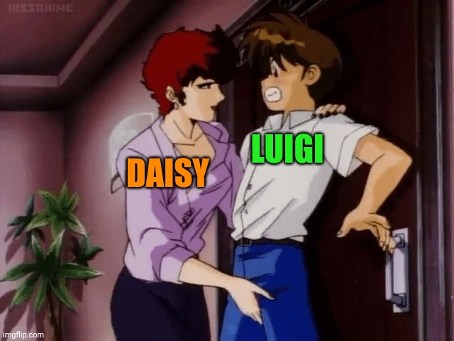 Luasiy: according to fanon | LUIGI; DAISY | image tagged in madam grope | made w/ Imgflip meme maker