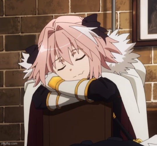 Gn chat | image tagged in sleepy astolfo | made w/ Imgflip meme maker