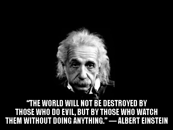 The World Destroyed | “THE WORLD WILL NOT BE DESTROYED BY THOSE WHO DO EVIL, BUT BY THOSE WHO WATCH THEM WITHOUT DOING ANYTHING.” ― ALBERT EINSTEIN | image tagged in memes,albert einstein 1 | made w/ Imgflip meme maker