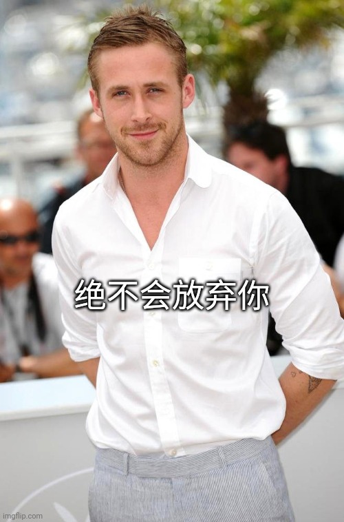 Ryan G | 绝不会放弃你 | image tagged in ryan g,chinese | made w/ Imgflip meme maker