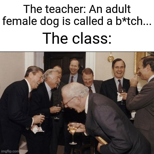 It's actually true, believe it or not. | The teacher: An adult female dog is called a b*tch... The class: | image tagged in memes,funny,school,why are you reading this | made w/ Imgflip meme maker