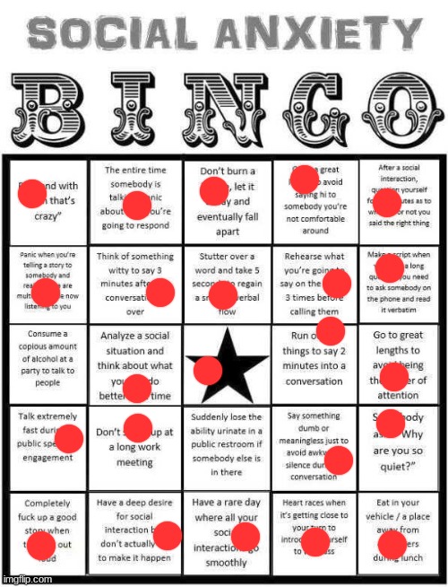 Idk | image tagged in social anxiety bingo | made w/ Imgflip meme maker