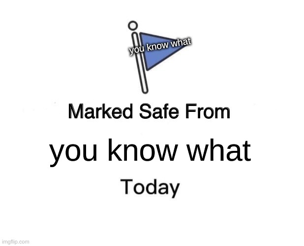 Marked Safe From Meme | you know what you know what | image tagged in memes,marked safe from | made w/ Imgflip meme maker