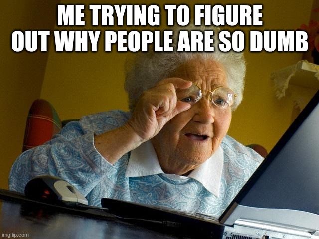 facts | ME TRYING TO FIGURE OUT WHY PEOPLE ARE SO DUMB | image tagged in memes,grandma finds the internet | made w/ Imgflip meme maker