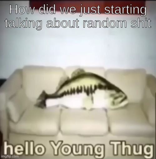 Hello Young Thug | How did we just starting talking about random shit | image tagged in hello young thug | made w/ Imgflip meme maker